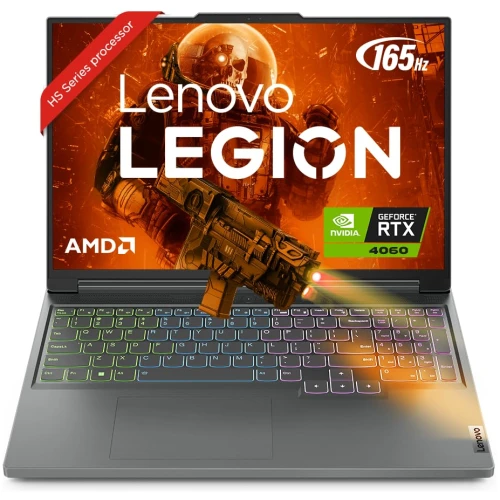 LENOVO LEGION SLIM 5 GAMING - 82Y90042IN, AMD RYZEN™ 7 7840HS  PROCESSOR , 16 GB RAM, 1 TB SSD, 16" WQXGA IPS 300 NITS, NVIDIA® GEFORCE RTX™ 4060, WIN 11 SL, OFFICE H&S 2021, WHITE BACKLIT ENGLISH, STORM GREY.