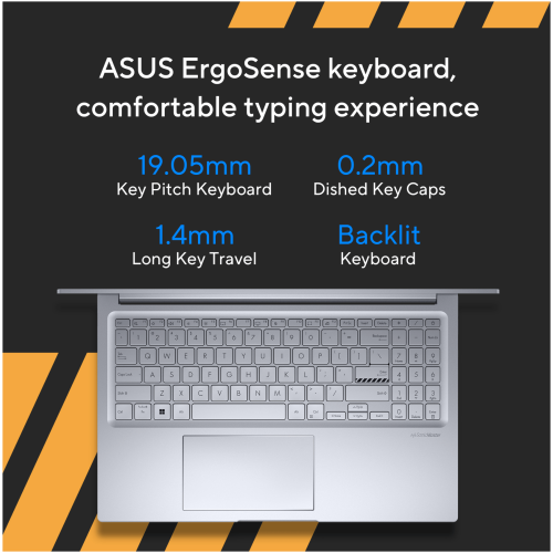 ASUS VIVOBOOK 15 X1504ZA-NJ522WS, 12TH GEN, INTEL® CORE™ I5-1235UPROCESSOR, 8GB RAM , 512 GB SSD, 15.6" FHD, INTEL IRIS Xᵉ GRAPHICS, BACKLIT CHICLET KEYBOARD , WINDOWS 11 HOME, MSOFFICE HOME & STUDENT 2021,COOL SILVER   COLOR.