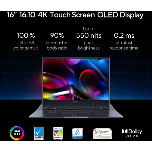 ASUS ZENBOOK PRO 14 DUO OLED UX8402VU-MZ551WS,13TH GENERATION INTEL CORE I5 –13500H PROCESSOR , 16GB RAM , 1 TB  SSD, 14.5" 2.8K OLED, NVIDIA GEFORCE RTX 4050, BACKLIT CHICLET KEYBOARD, WINDOWS 11 HOME, MSOFFICE HOME & STUDENT 2021,TECH BLACK COLOR.