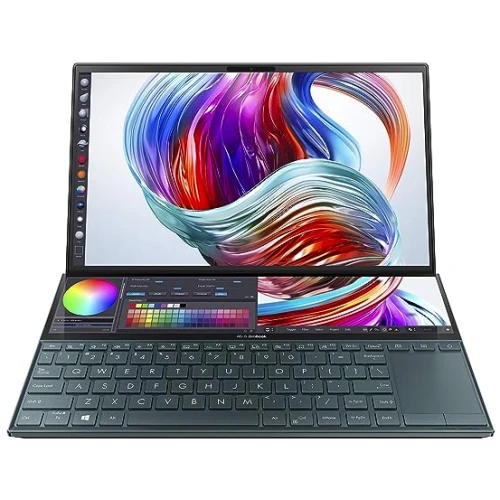 ASUS ZENBOOK 14 DUO UX482EA-HY777TS,11TH GENERATION INTEL CORE I7 –1165G7 PROCESSOR , 16GB RAM , 1 TB SSD, 14" FHD LED, INTEL INTEGRATED IRIS XE GRAPHICS, BACKLIT CHICLET KEYBOARD, WINDOWS 10 HOME, MSOFFICE HOME & STUDENT 2019, CELESTIAL BLUE COLOR.