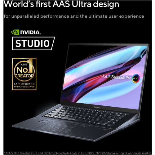 ASUS ZENBOOK PRO 16X OLED UX7602ZM-ME921WS, 12TH GENERATION INTEL CORE I7 – 12700H PROCESSOR , 16GB RAM , 1 TB SSD, 16" OLED, NVIDIA GEFORCE RTX 3060 , BACKLIT CHICLET KEYBOARD PER-KEY RGBW WITH N-KEY ROLLOVER, FINGER PRINT READER, WINDOWS 11 HOME, MSOFFICE HOME & STUDENT 2021, TECH BLACK COLOR.