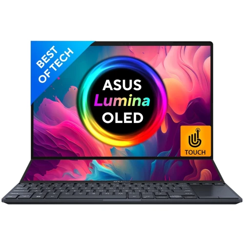 ASUS ZENBOOK PRO 14 DUO OLED (2022) DUAL SCREEN LAPTOP UX8402ZE-M711WS, 12TH GENERATION INTEL CORE I7 – 12700H PROCESSOR , 16GB RAM , 1 TB SSD, 14.5" 2.8K OLED, NVIDIA GEFORCE RTX 3050 TI LAPTOP, BACKLIT CHICLET KEYBOARD, WINDOWS 11 HOME, MSOFFICE HOME & STUDENT 2021, TECH BLACK COLOR.