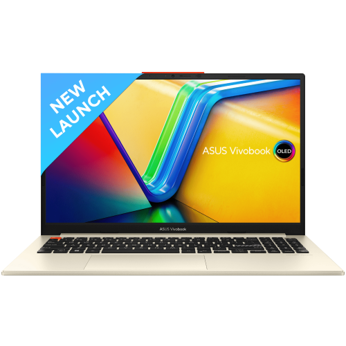ASUS VIVOBOOK S 15 OLED S5504VA-MA554WS,13TH GENERATION INTEL CORE I5 –13500H PROCESSOR , 16GB RAM , 1 TB  SSD, 15.6" OLED, INTEL IRIS XE GRAPHICS, BACKLIT CHICLET KEYBOARD, WINDOWS 11 HOME, MSOFFICE HOME & STUDENT 2021, CREAM WHITE COLOR.