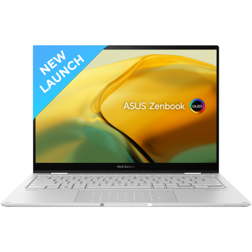 ASUS ZENBOOK 14 FLIP OLED UP3404VA-KN543W, 13TH GEN INTELCORE I5-1340P PROCESSOR , 16GB RAM, 512 GB SSD,  14" FHD OLED, INTEL IRIS XE GRAPHICS, BACKLIT CHICLET KEYBOARD, WINDOWS 11 HOME, MSOFFICE HOME & STUDENT 2021, FOGGY SILVER  COLOR.