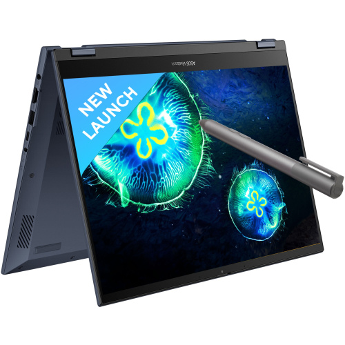 ASUS VIVOBOOK S14 FLIP TP3402ZA-LZ501WS, 12TH GEN INTEL CORE I5-12500H PROCESSOR, 8GB RAM , 512 GB SSD , 14" WUXGA,INTEL IRIS XE GRAPHICS, BACKLIT CHICLET KEYBOARD, FINGER PRINT READER, WINDOWS 11 HOME, OFFICE HOME AND STUDENT 2021, QUIET BLUE COLOR.