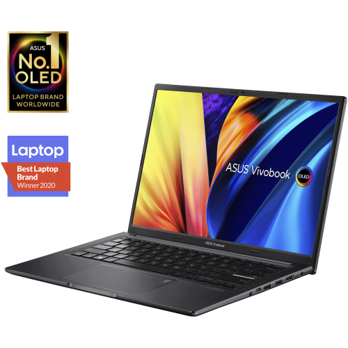 ASUS VIVOBOOK 14 OLED X1405ZA-KM511WS, 12TH GEN, INTEL® CORE™ I5-1235UPROCESSOR, 16GB RAM , 512 GB SSD, 14" 2.8K  OLED , INTEL IRIS Xᵉ GRAPHICS, BACKLIT CHICLET KEYBOARD , WINDOWS 11 HOME, MSOFFICE HOME & STUDENT 2021,  INDIE BLACK  COLOR.